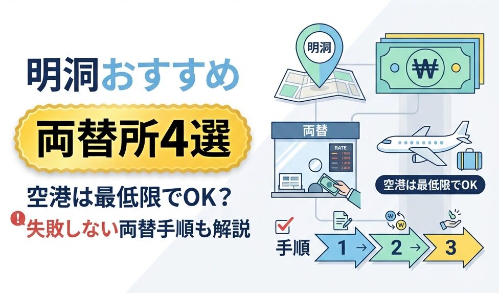 【2026年版】明洞おすすめ両替所4選|空港は最低限でOK?失敗しない両替手順も解説
