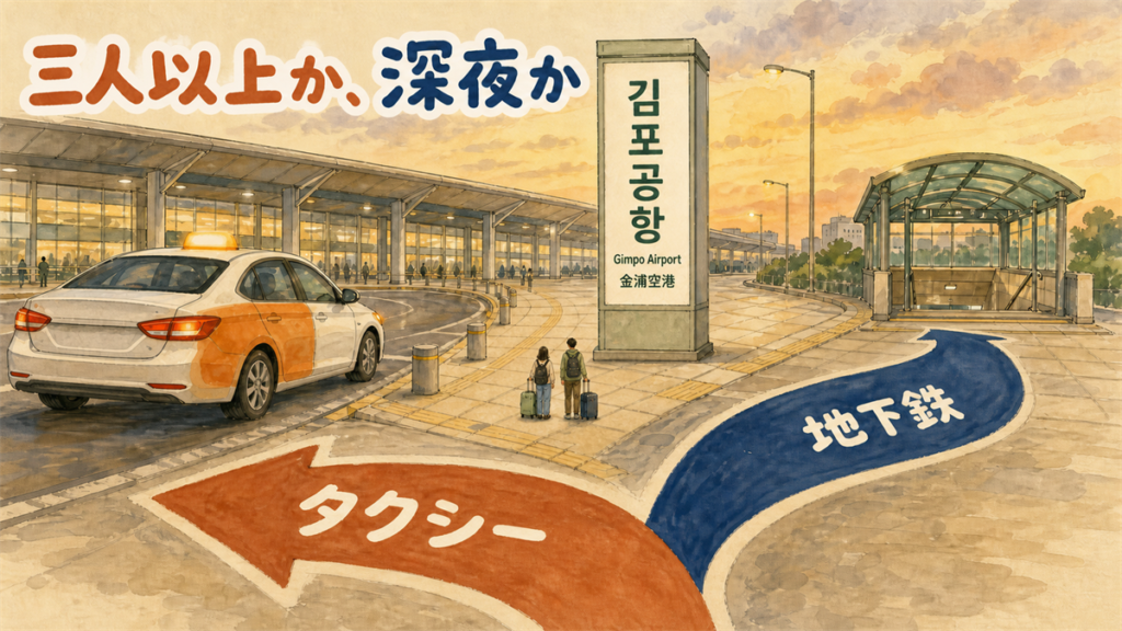 金浦空港のタクシー料金と相場｜明洞・弘大・江南の目安と深夜割増、地下鉄との比較 のアイキャッチ画像