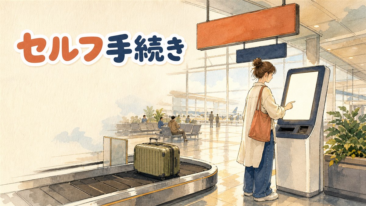 仁川空港のセルフチェックイン機と自動手荷物預けカウンターの様子