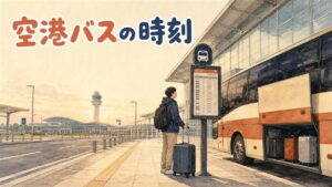 仁川空港のバス乗り場でリムジンバスを待つ旅行者の様子