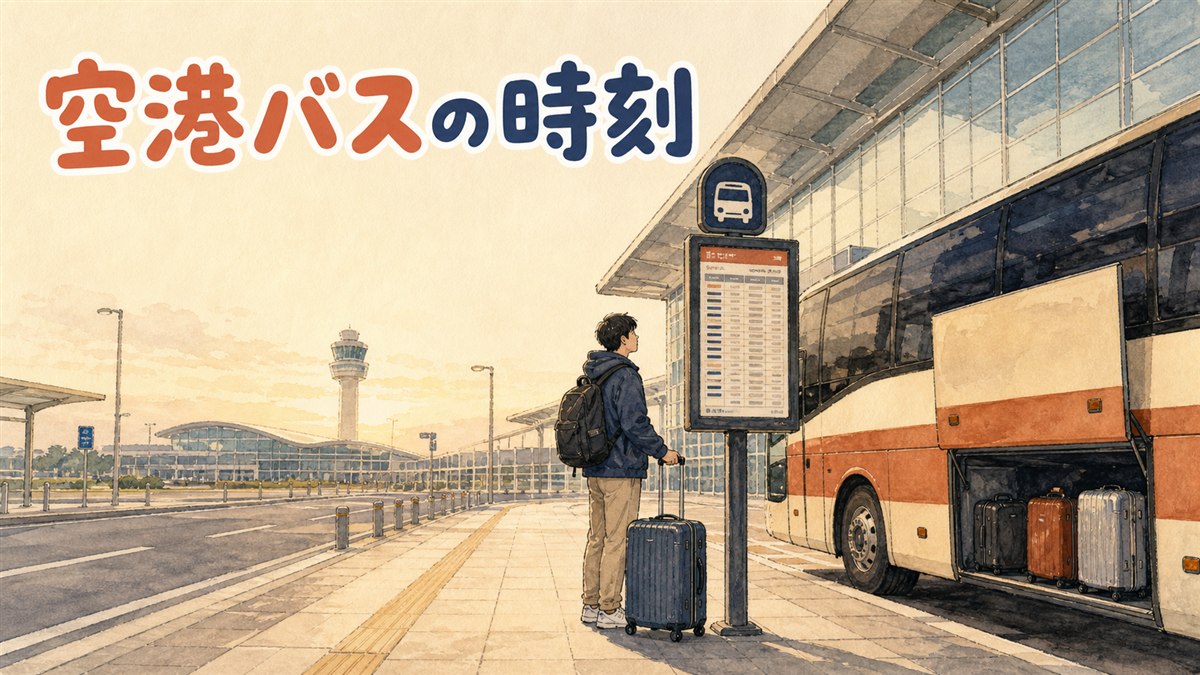 仁川空港のバス乗り場でリムジンバスを待つ旅行者の様子