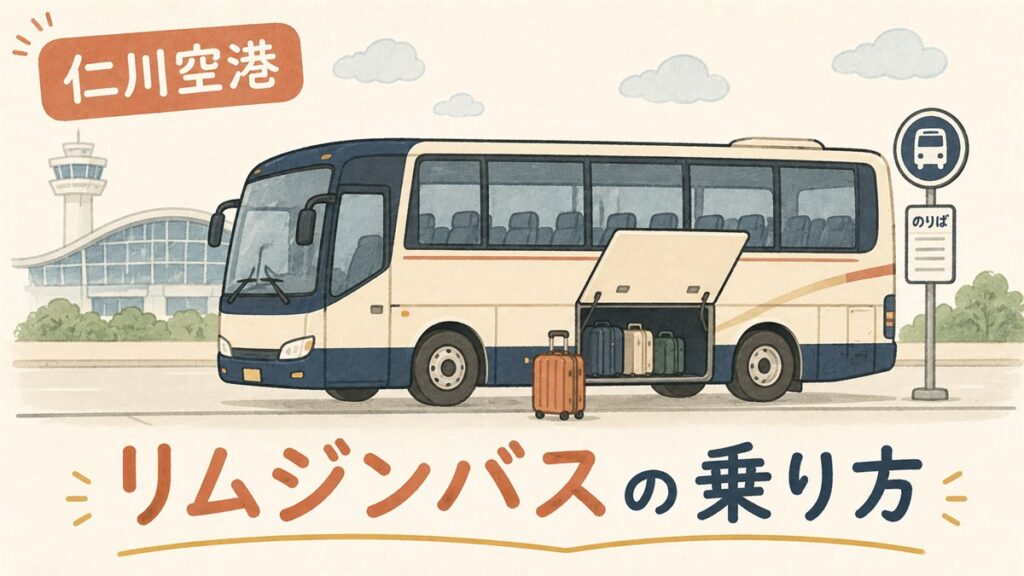 仁川空港のリムジンバス乗り場と路線番号を案内するガイド記事のアイキャッチ