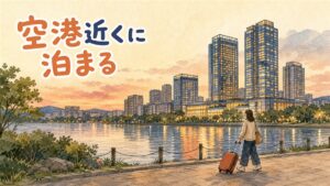 仁川松島の国際業務地区とセントラルパークを望むホテル街の情景