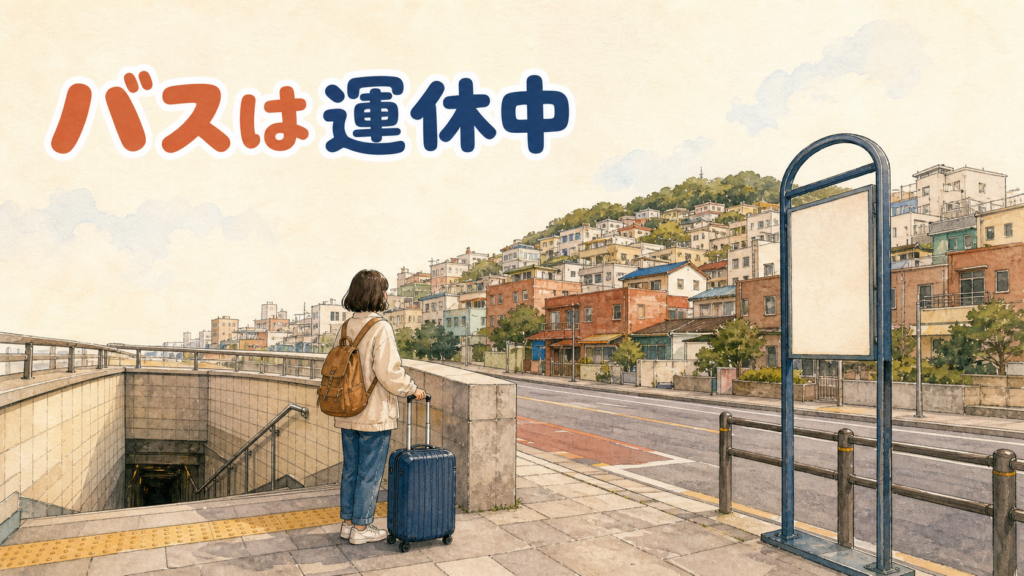 仁川空港の到着ロビーから梨泰院・漢南方面へ向かう旅行者の情景