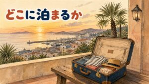 済州島の4つの宿泊エリアを見渡すイメージ