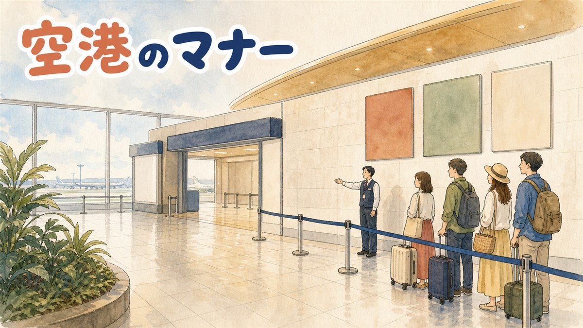 仁川国際空港の広い出発ロビーで旅行者が行き交う様子