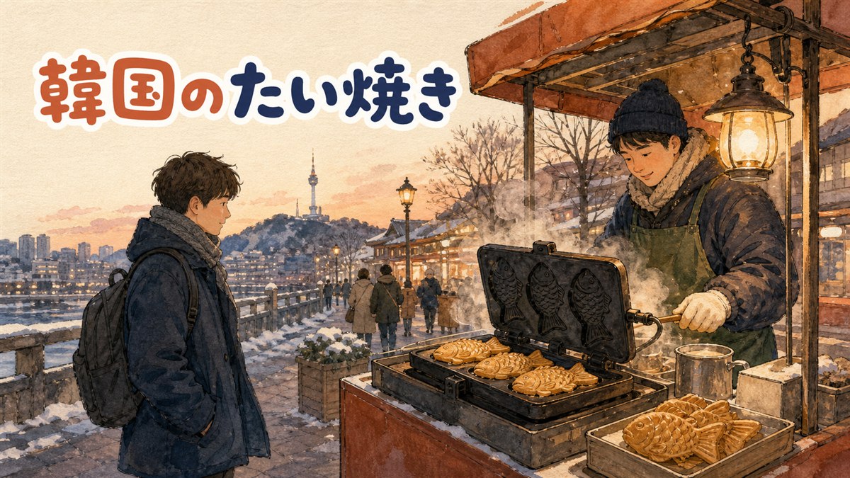 日本の食卓に並んだ韓国式プンオパンと日本のたい焼き