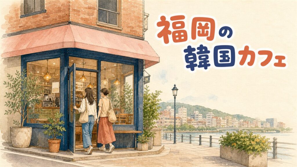 福岡・天神と博多駅前の韓国カフェで、クロッフルやドリンクを撮る女性のイメージ