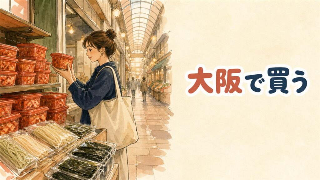 大阪で韓国食品を買える鶴橋・生野コリアタウン・梅田の店をまとめた記事のアイキャッチ