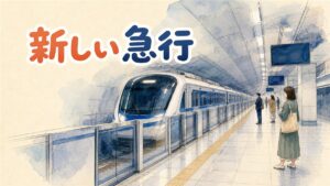 GTX-Aのホームに列車が停車している駅の様子