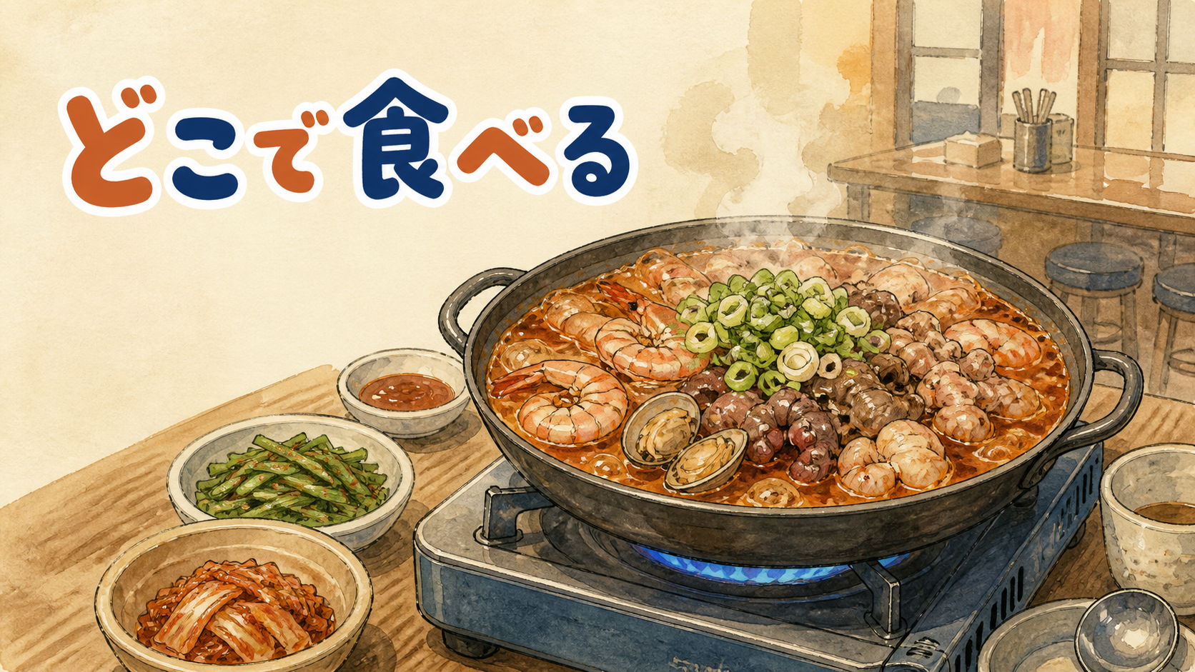 釜山発祥のナッコプセ鍋を囲む食卓の情景