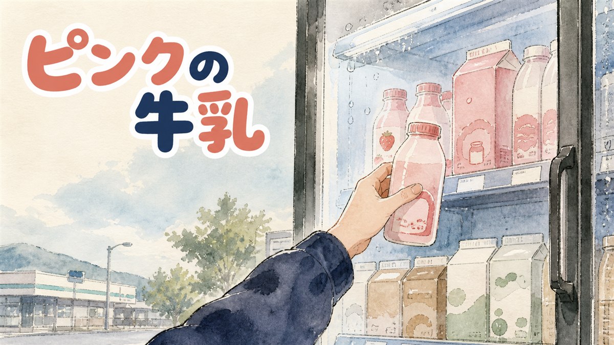 韓国のいちご牛乳のボトルと、日本に届いた紙パックタイプを並べたイメージ