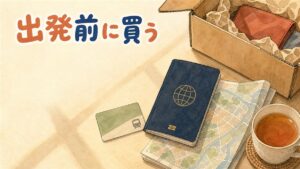 コンビニのレジでT-moneyカードを受け取る韓国旅行者の後ろ姿