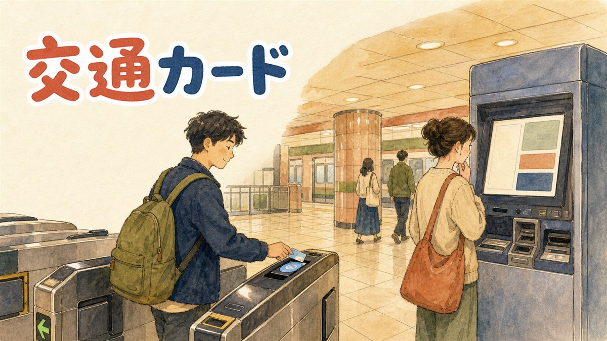 韓国のコンビニのレジでT-moneyカードを購入する旅行者