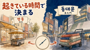 明洞と東大門どっちに泊まる｜買い物の種類と活動時間と空港アクセスで決める判定チェックリスト のアイキャッチ画像