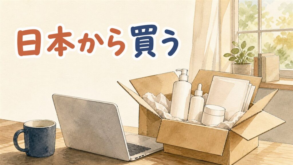 日本からオリーブヤングのコスメを通販で取り寄せる買い方を解説するイメージ