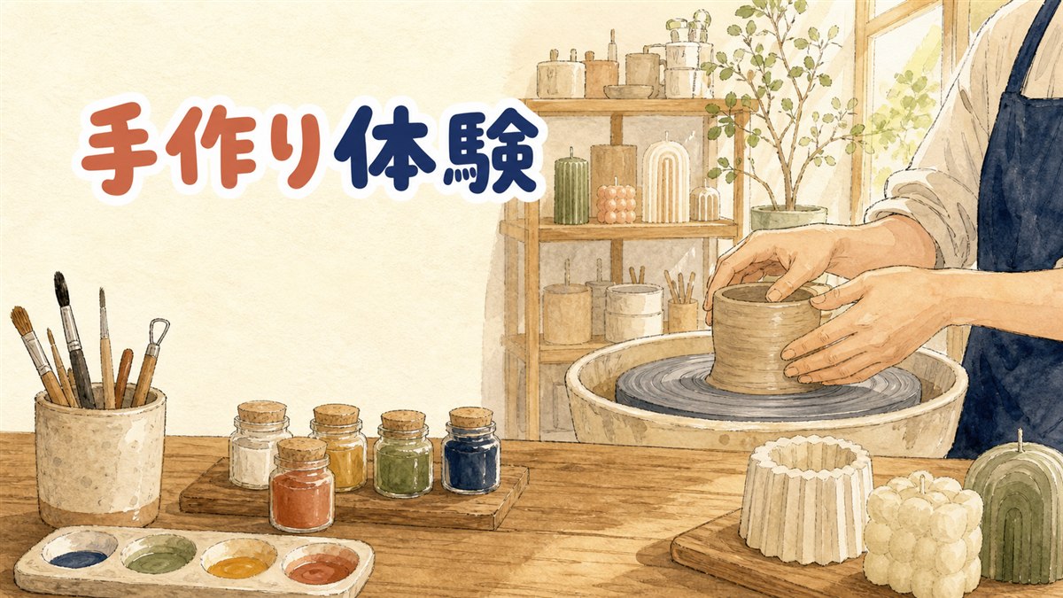 ソウルの工房で香水瓶や陶器を手作りする旅行者のイメージ