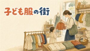 ソウルの卸売市場に並ぶカラフルな子供服