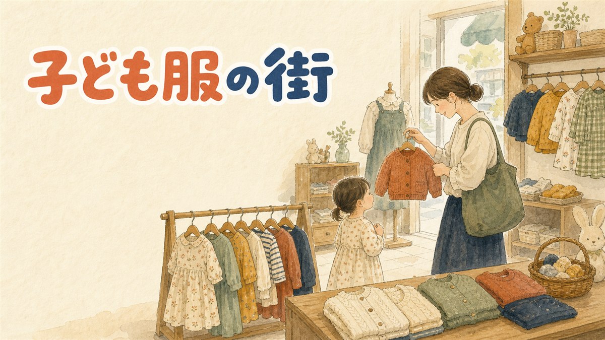 ソウルの卸売市場に並ぶカラフルな子供服