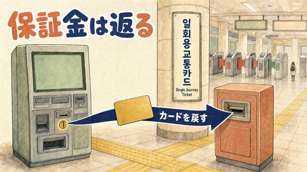 ソウル地下鉄の一回用交通カードの買い方｜保証金500ウォンの返し方まで のアイキャッチ画像
