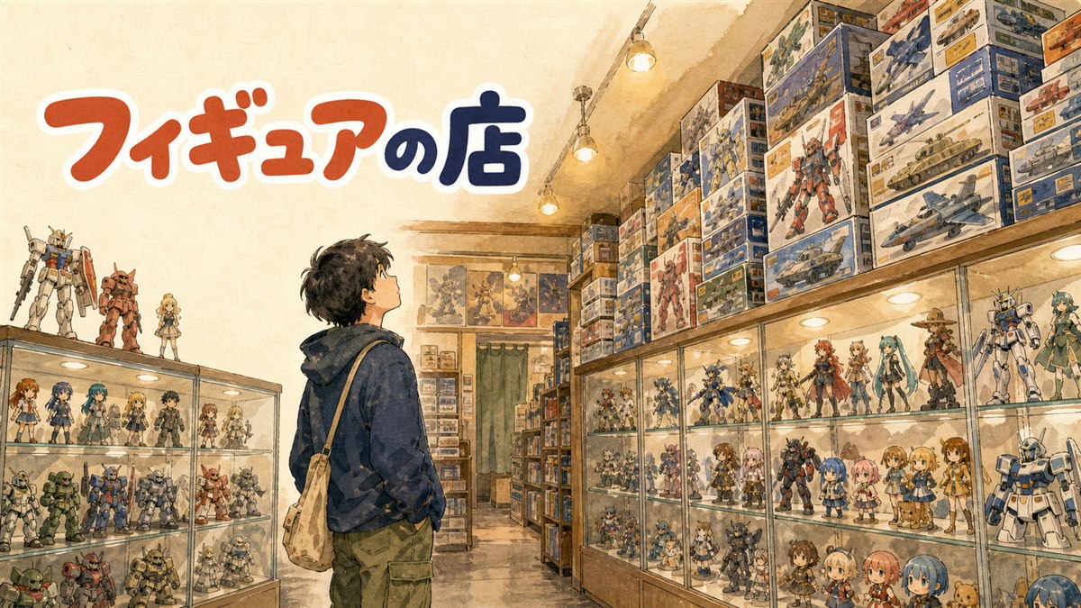 ソウル龍山の商業ビル内、模型・プラモデルの棚がずらりと並ぶホビー売場の様子