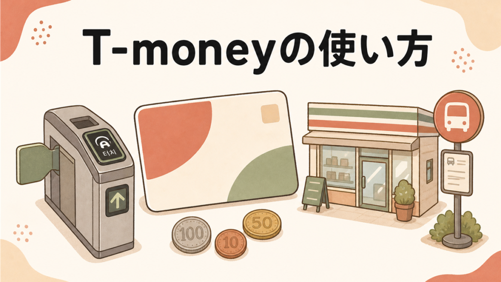 T-moneyの使い方の手描き風イラストアイキャッチ