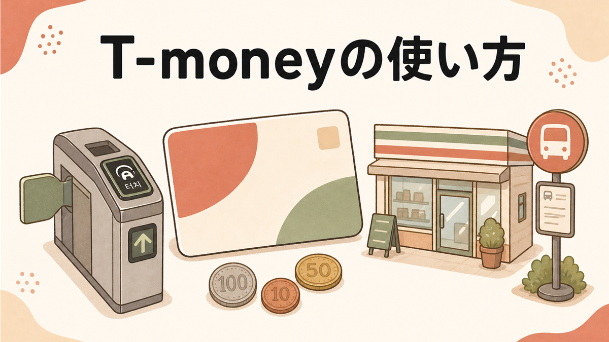 T-moneyの使い方の手描き風イラストアイキャッチ