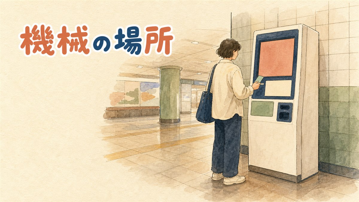 韓国の地下鉄駅の一角に置かれたオレンジと白のWOWPASS発券機に、旅行者がカードをかざしている情景