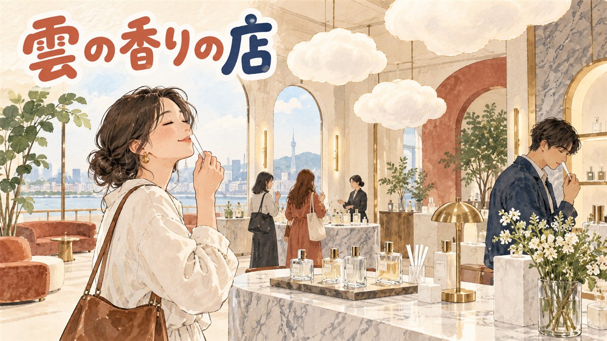 BiBiANGのGUREUM HOTEL、聖水フラッグシップ店の香水ディスプレイのイメージ