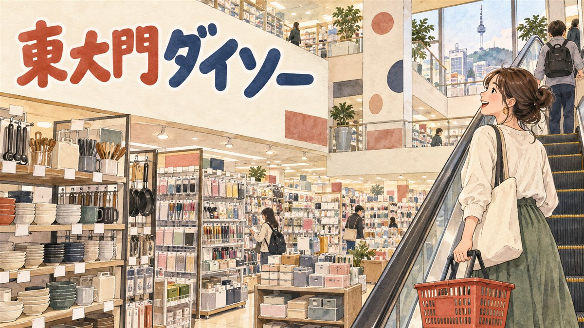 東大門エリアで見つけたダイソー店舗の入り口イメージ
