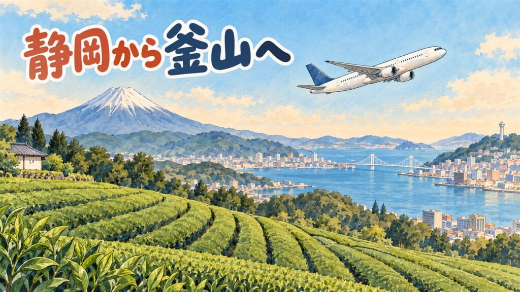 富士山静岡空港の国際線出発ロビーで搭乗券を手にする旅行者の後ろ姿、窓の外に旅客機