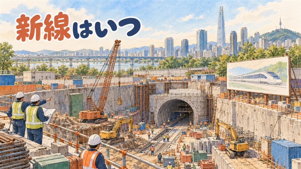 GTX-B・GTX-Cの建設現場をイメージした写真、地下鉄工事の様子
