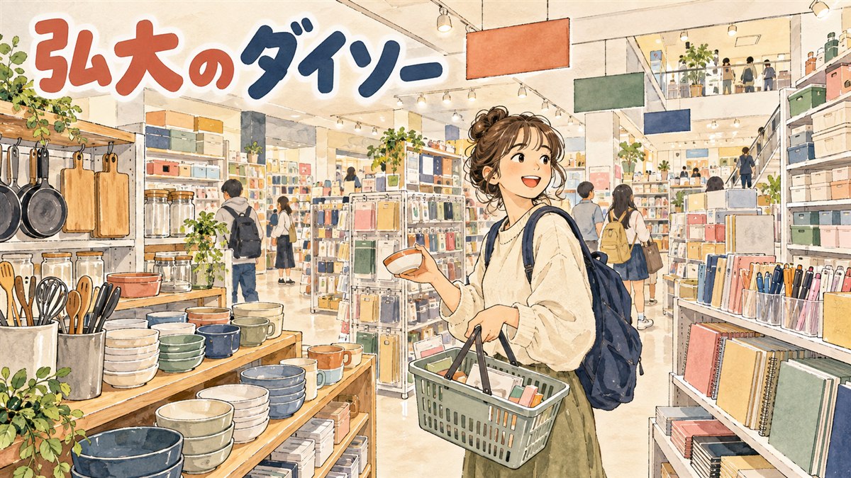 弘大にある複数のダイソー店舗の入口イメージ