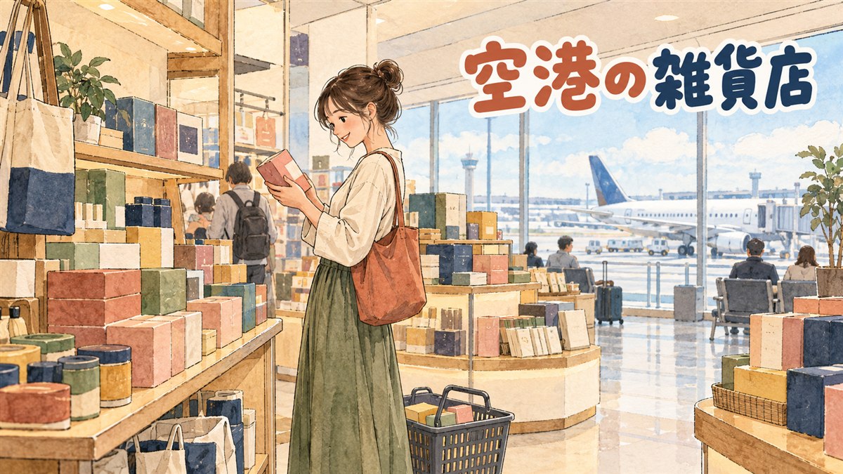 仁川空港の一般エリアでコンビニの位置を確かめる旅行者のイメージ