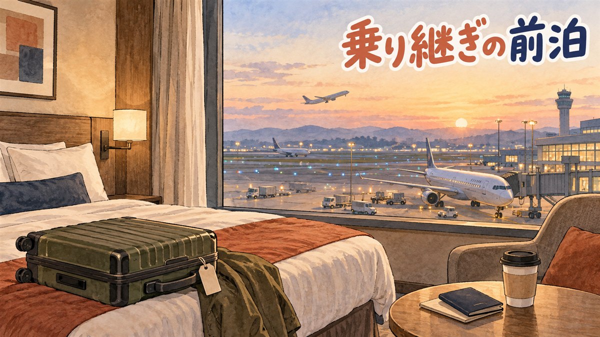 早朝の仁川空港でキャリーケースを引く旅行者と発車を待つ空港鉄道の車両
