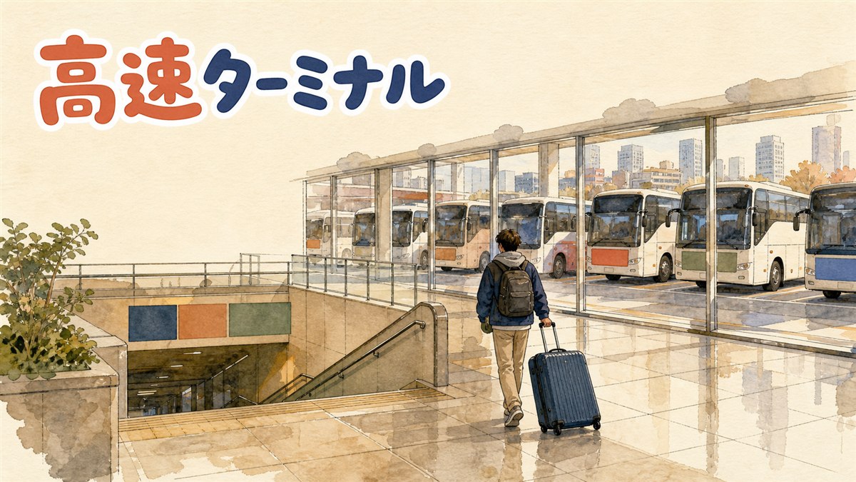 仁川空港の到着ロビーからソウルの高速ターミナル駅方面へ向かう旅行者の様子