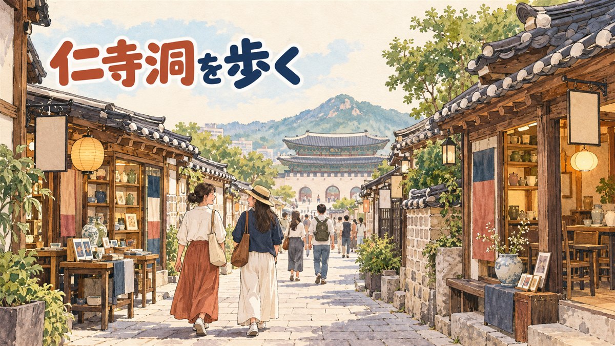 仁寺洞の路地と益善洞の韓屋カフェが並ぶソウル鍾路エリアの街並み
