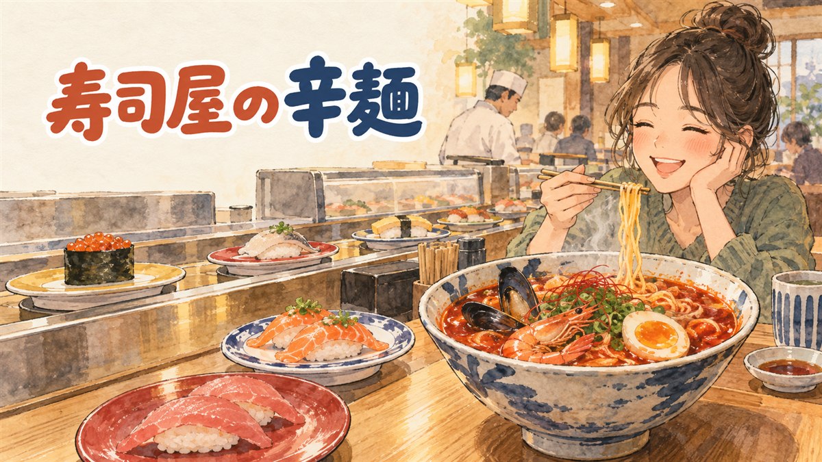 かっぱ寿司の辛ラーメン3種を並べたイメージ