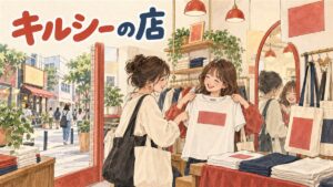ソウル聖水にあるキルシーのポップアップ店舗をイメージした情景