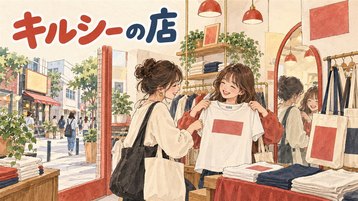 ソウル聖水にあるキルシーのポップアップ店舗をイメージした情景