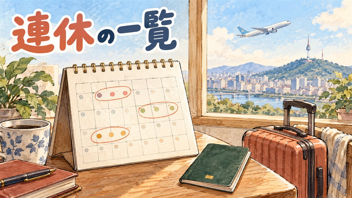 2027年のカレンダーを前に、航空券とホテルの予約時期を考えている人物のイメージ