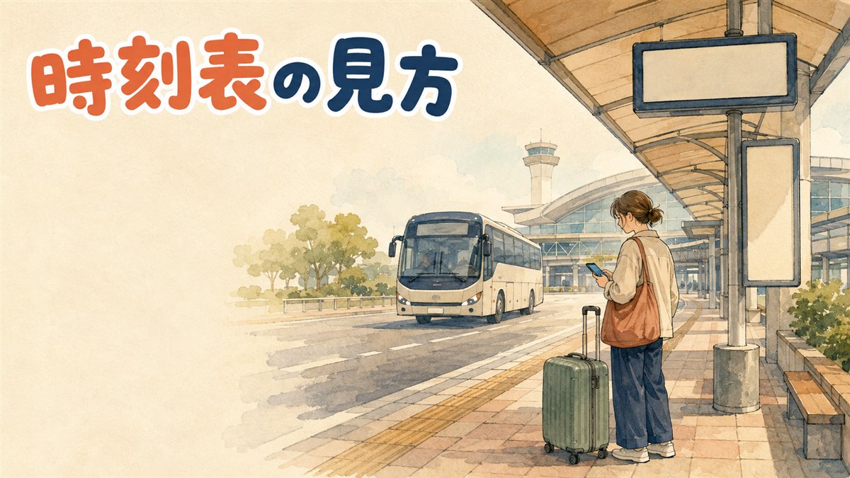 仁川空港のバス乗り場でスマートフォンの地図アプリを確認しながらスーツケースを引く旅行者の後ろ姿