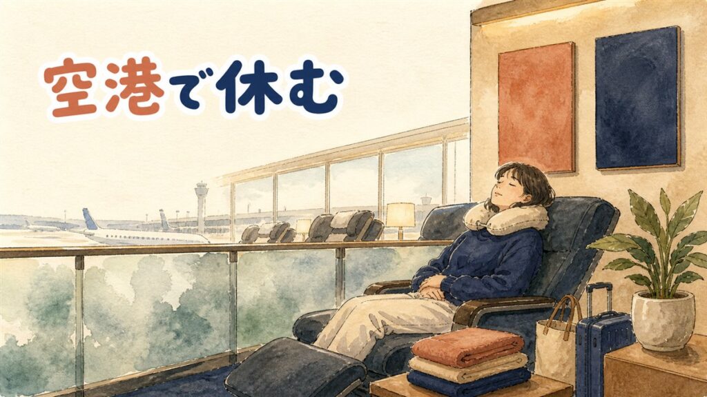 仁川国際空港の保安検査ゲート前で、行き先を示す案内サインを見上げる旅行者の後ろ姿