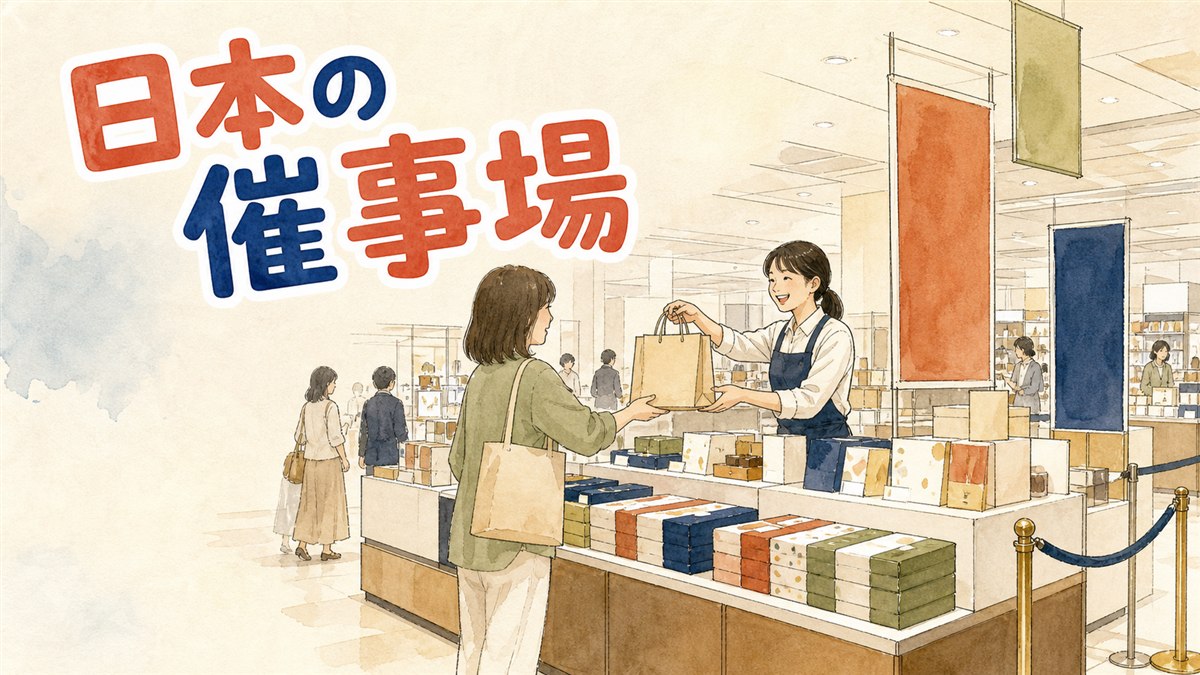 韓国ブランドの日本ポップアップストアの店頭を調べている女性のイメージ