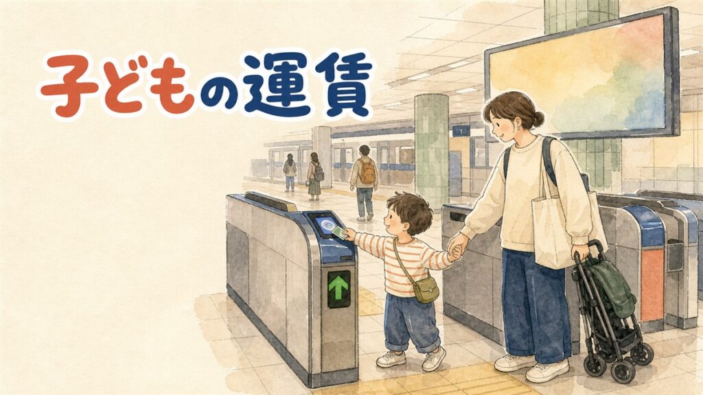 ソウルの地下鉄改札を親子が交通カードで通過する場面