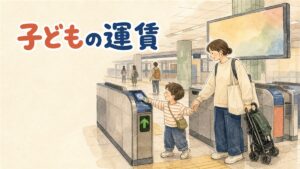 ソウルの地下鉄改札を親子が交通カードで通過する場面