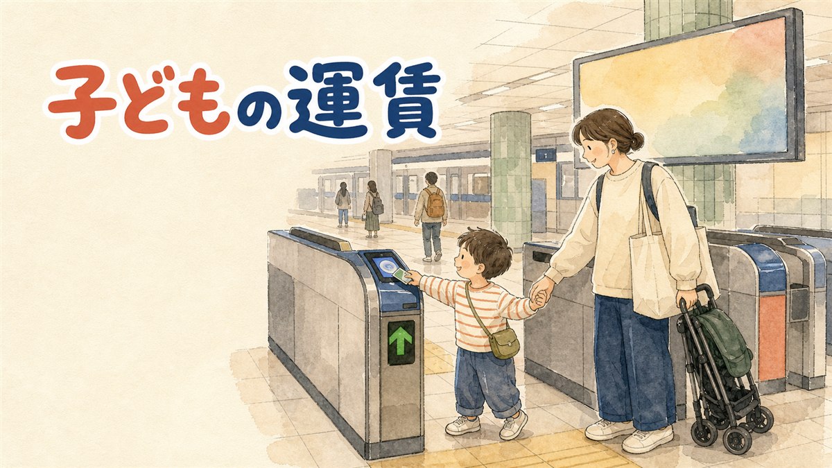 ソウルの地下鉄改札を親子が交通カードで通過する場面