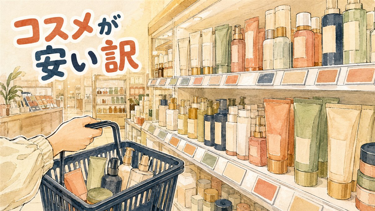 韓国のドラッグストアでコスメの陳列棚を眺める買い物客の後ろ姿