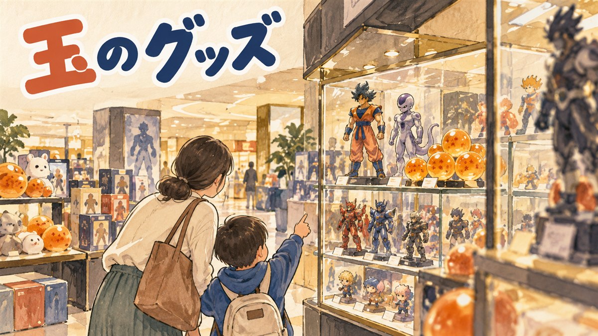 ソウルのフィギュア専門店でガラスケースに並ぶアクションフィギュアを眺める旅行者風の女性