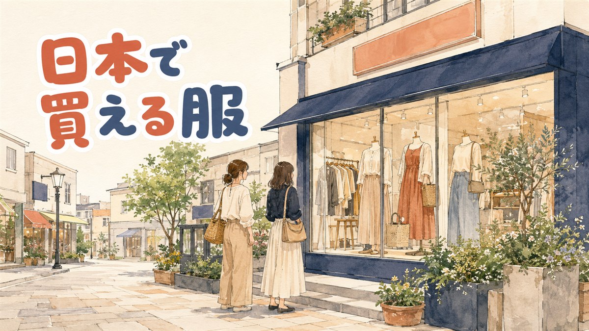 東京の街角にある韓国系ファッションブランドの店構えを眺める女性